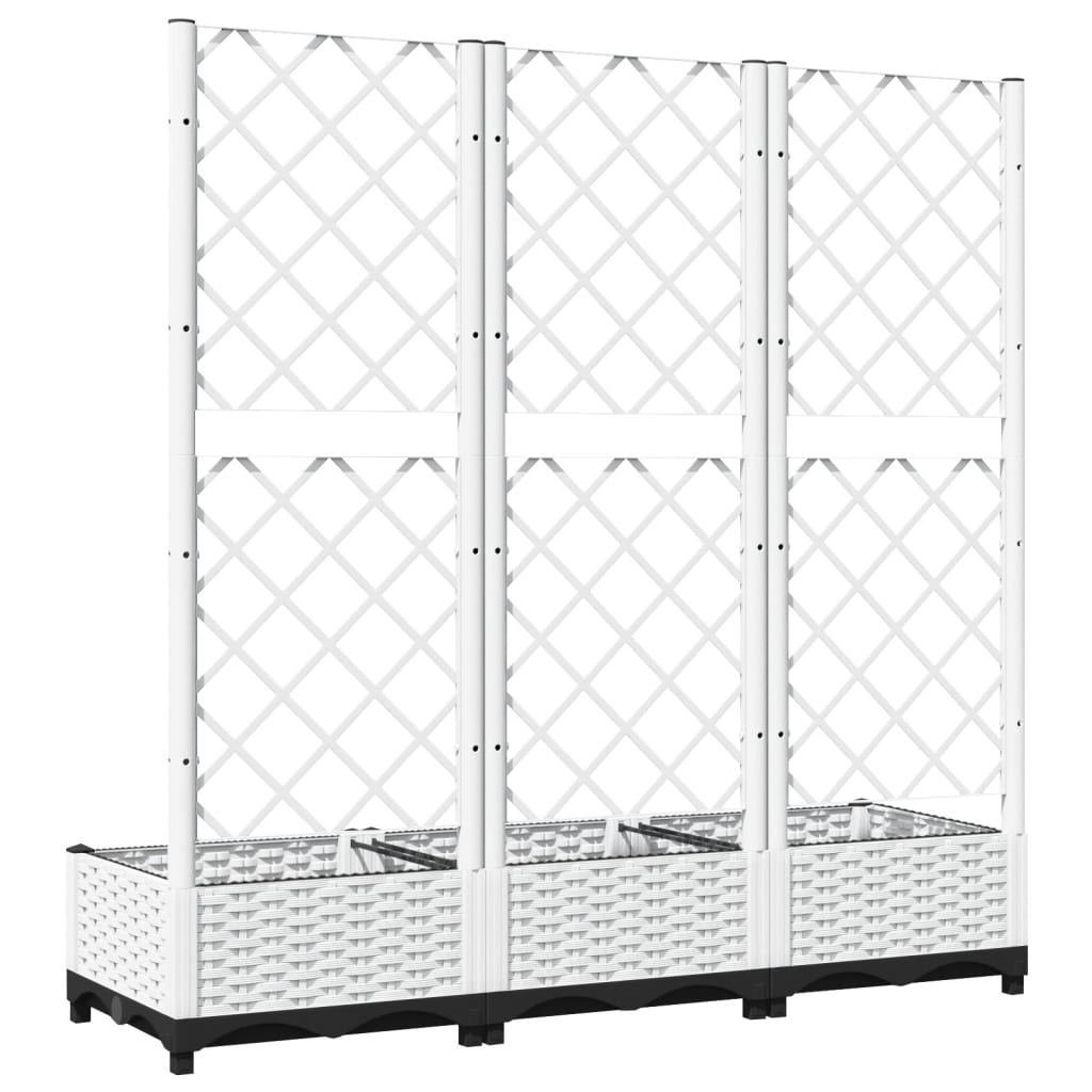 Hagepotte med espalier hvit 120x40x121,5 cm PP