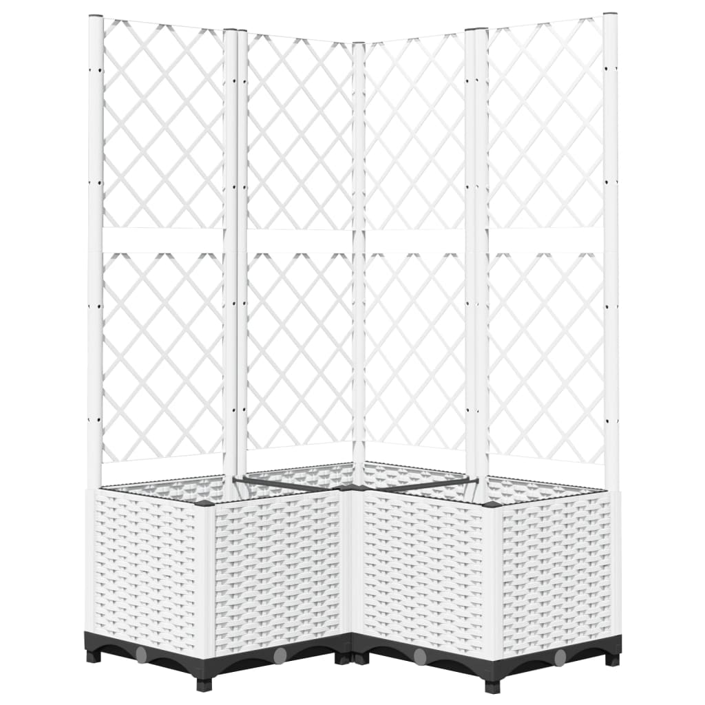 Plantekasse med espalier hvit 80x80x136 cm PP