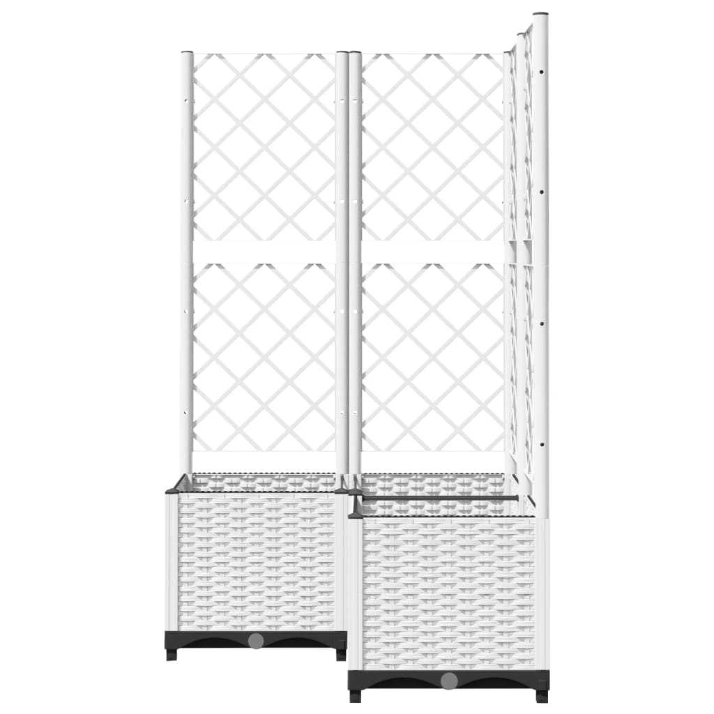Plantekasse med espalier hvit 80x80x136 cm PP
