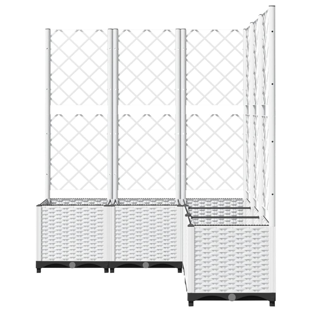 Plantekasse med espalier hvit 120x120x136 cm PP