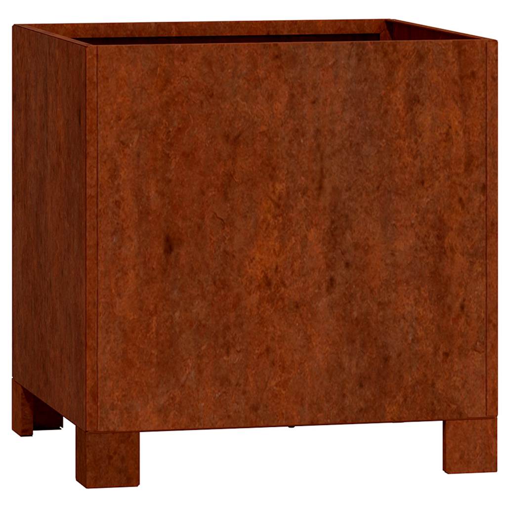 Plantekasser med ben 2 stk rust 30x30x30 cm cortenstål