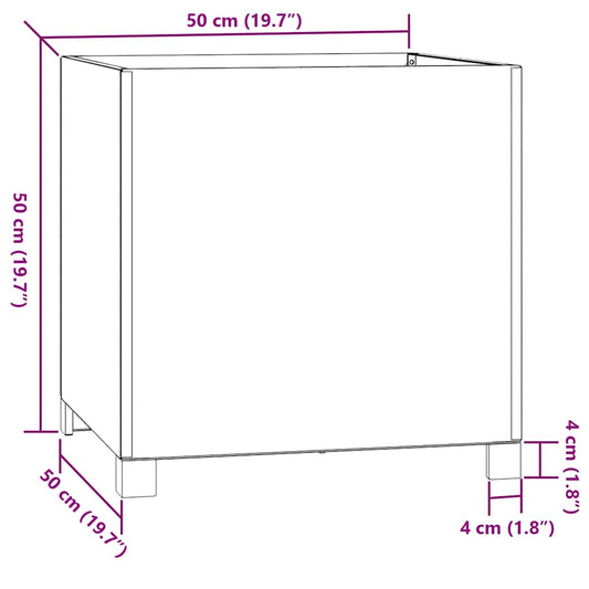 Plantekasser med ben rust 50x50x50 cm cortenstål
