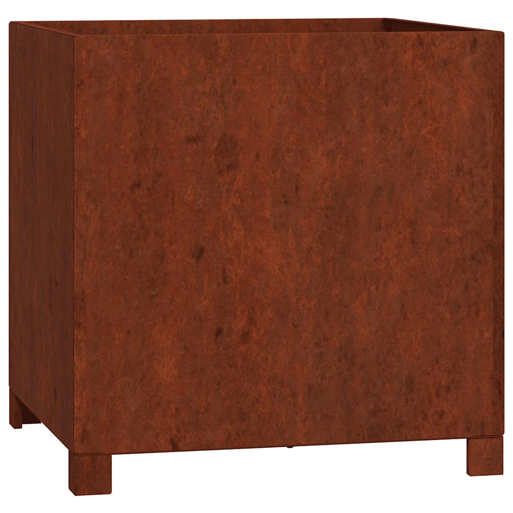 Plantekasser med ben 2 stk rust 50x50x50 cm cortenstål