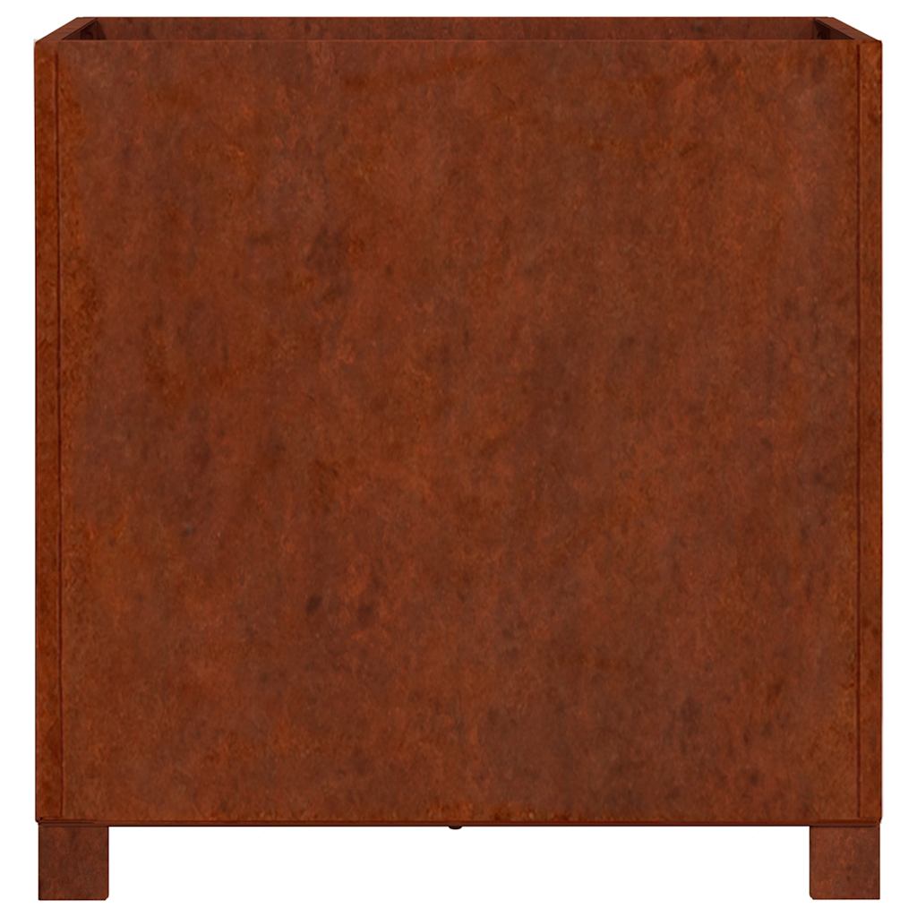 Plantekasser med ben 2 stk rust 50x50x50 cm cortenstål
