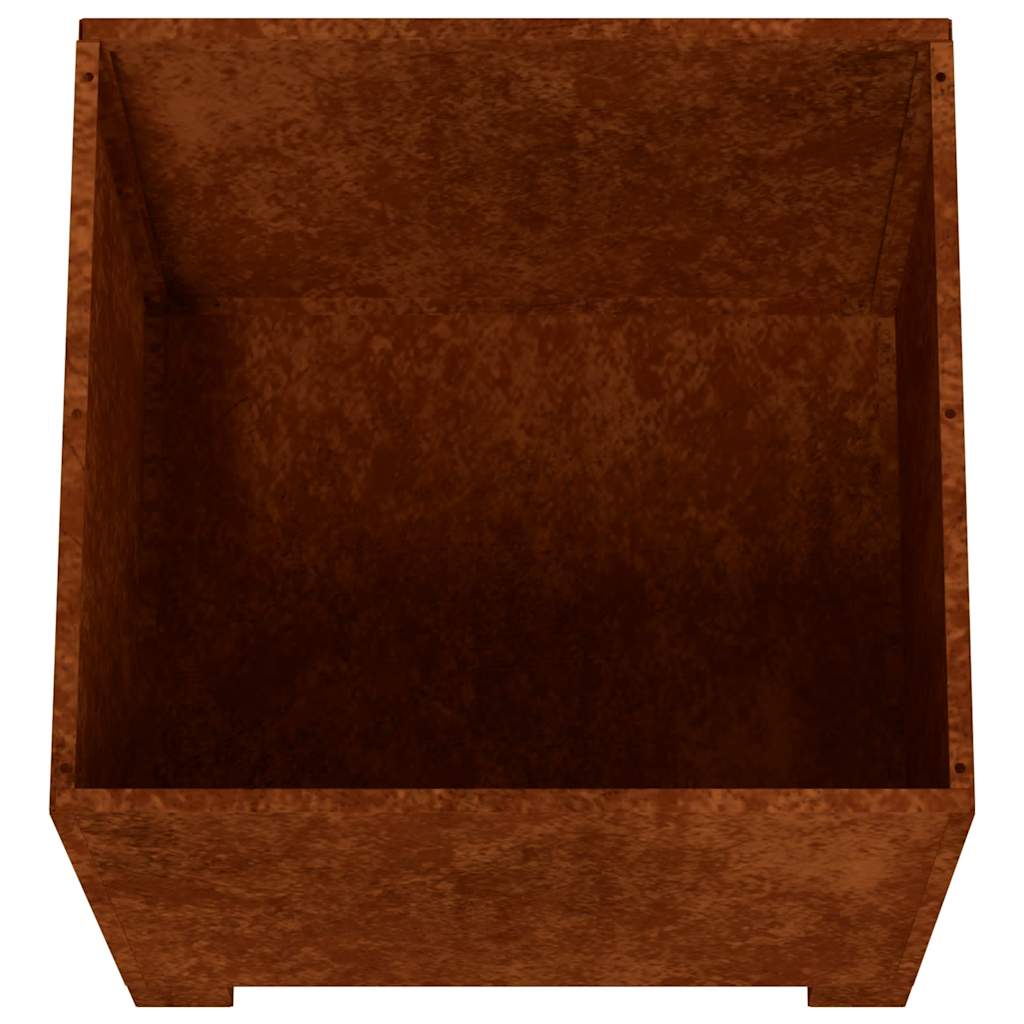 Plantekasser med ben 2 stk rust 50x50x50 cm cortenstål