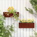 Vegghengte plantekasser 2 stk rust 53x10x17 cm cortenstål