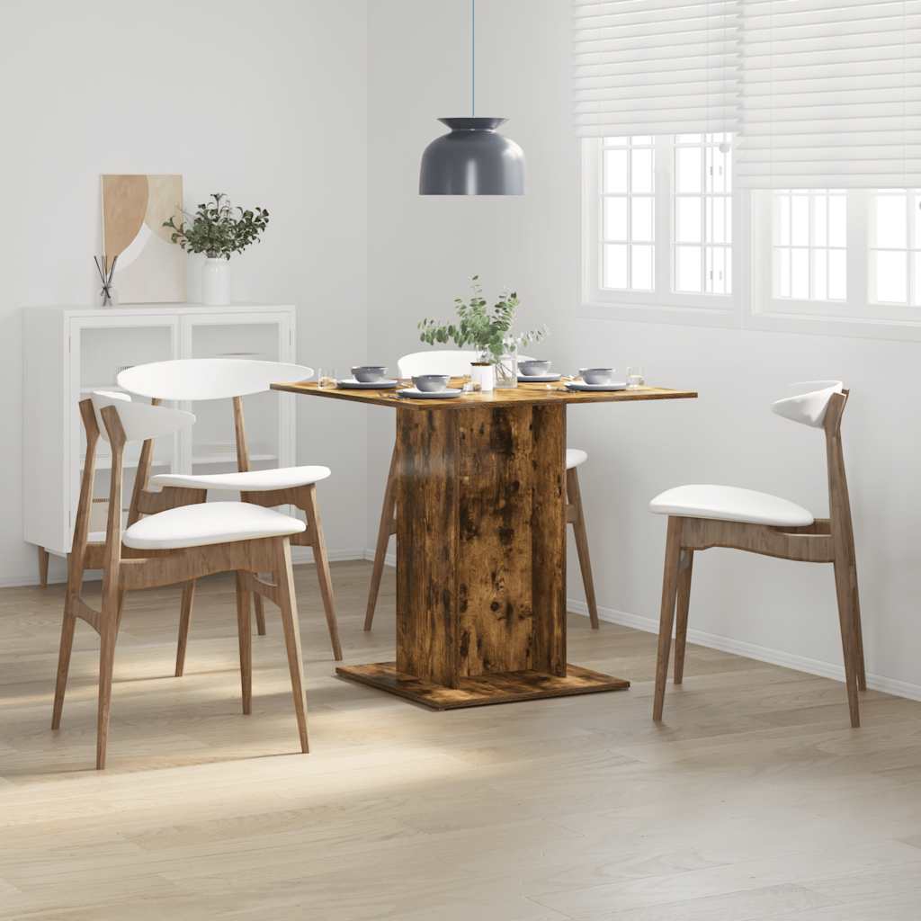 Spisebord røkt eik 80x80x75 cm konstruert tre