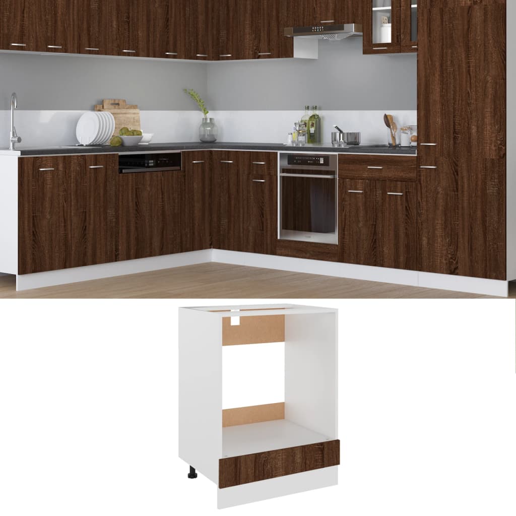 Ovnskap "Riga" brun eik 60x46x81,5 cm konstruert tre