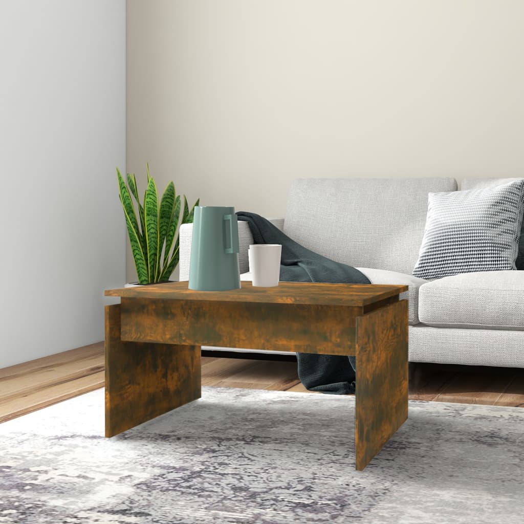 Salongbord røkt eik 68x50x38 cm konstruert tre