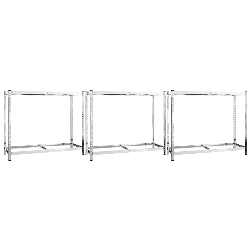 Dekkstativer 2 lag 3 stk sølv 110x40x110 cm stål