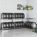 Dekkstativer 2 lag 3 stk sølv 110x40x110 cm stål