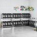 Dekkstativer 2 lag 4 stk sølv 110x40x110 cm stål