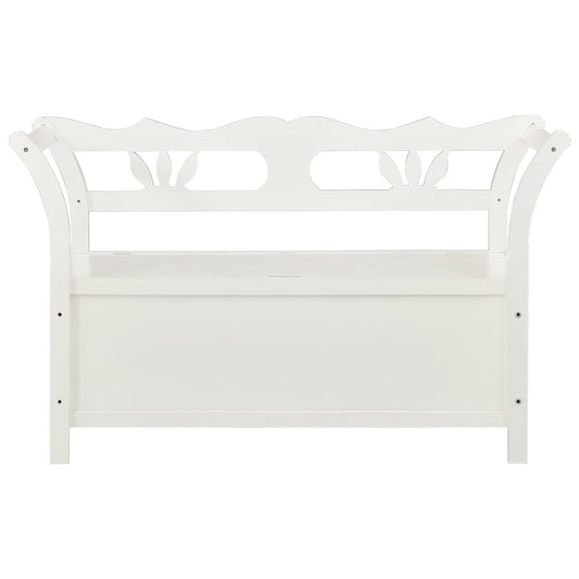 Benk hvit 107x45x75,5 cm heltre gran