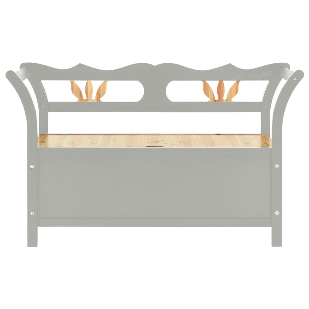 Benk grå 107x45x75,5 cm heltre gran