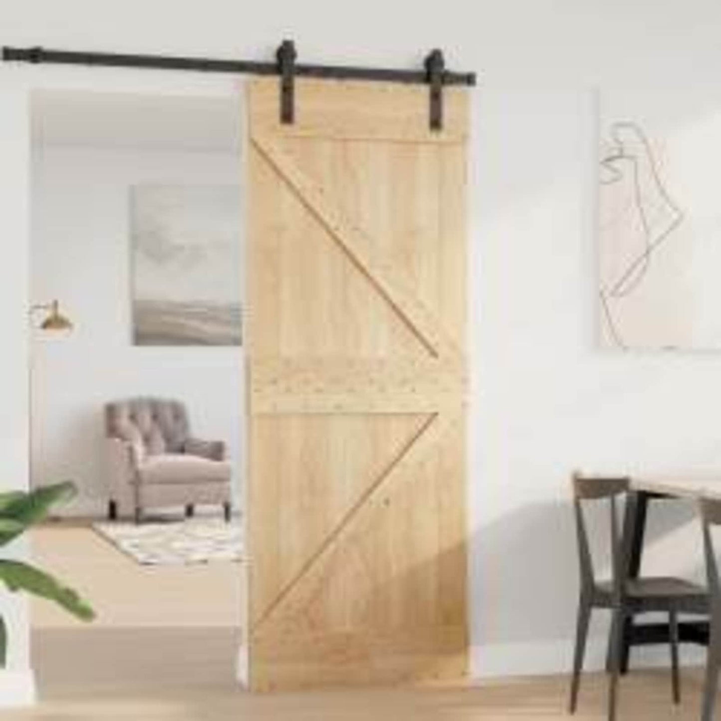 Dør NARVIK Naturlig 80 x 210 cm Massiv Furu Tre