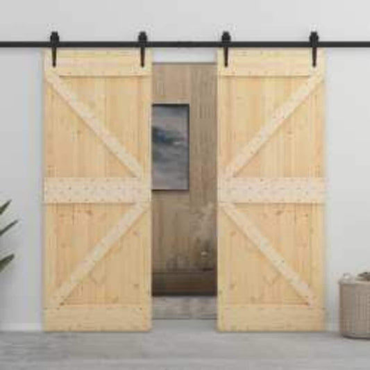 Dør NARVIK Naturlig 80 x 210 cm Massiv Furu Tre