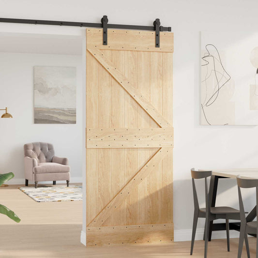 Dør NARVIK Naturlig 90 x 210 cm Massiv Furu Tre