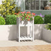 Plantekasse med hylle hvid 54x34,5x81 cm heltre furu