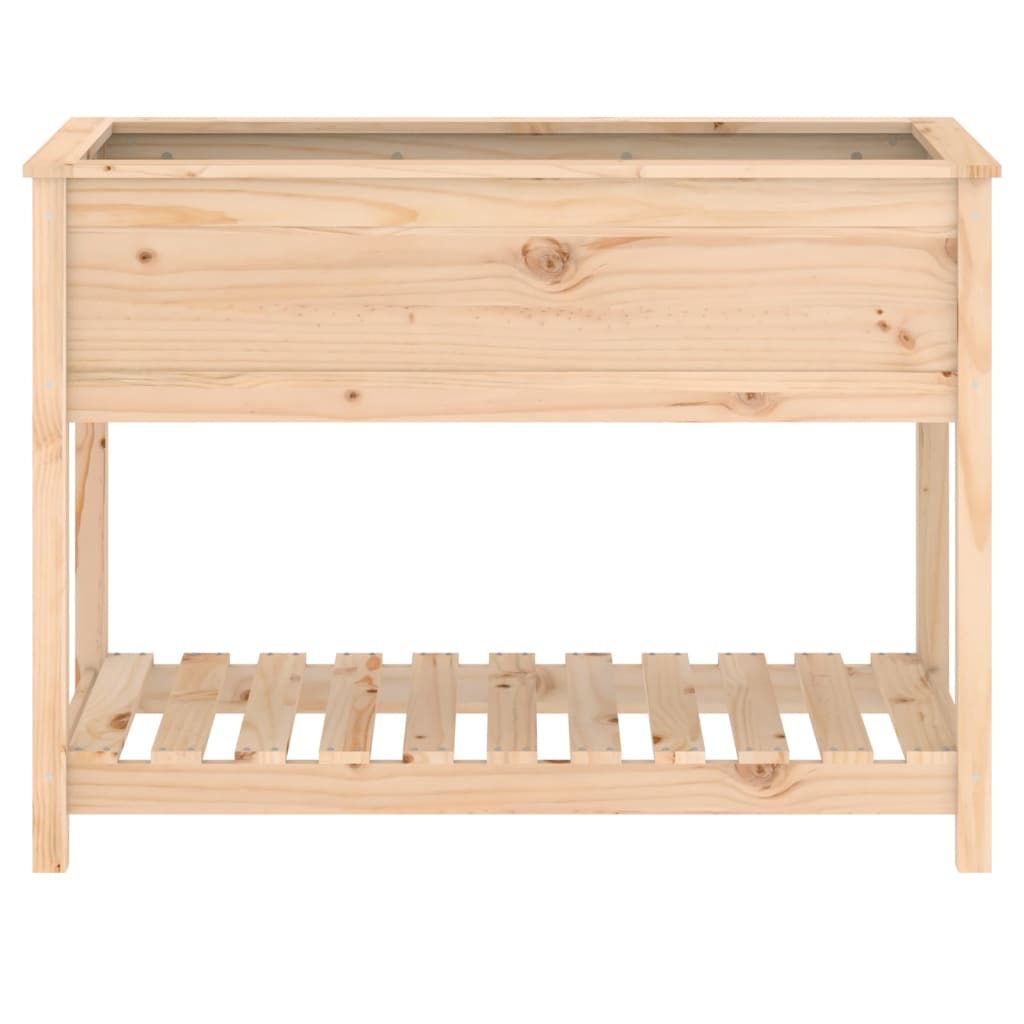 Plantekasse med hylle 111,5x54x81 cm heltre furu