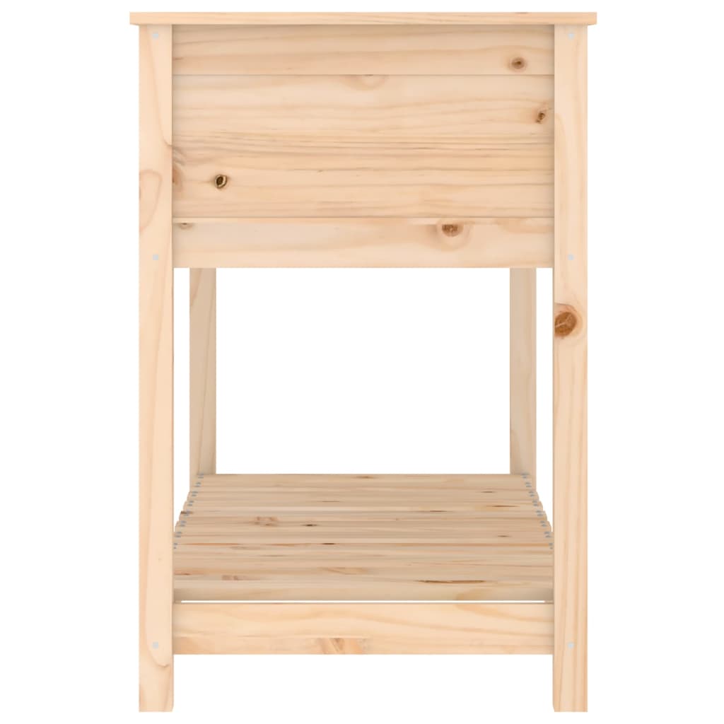 Plantekasse med hylle 111,5x54x81 cm heltre furu