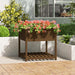 Plantekasse med hylle honningbrun 82,5x82,5x81 cm heltre furu