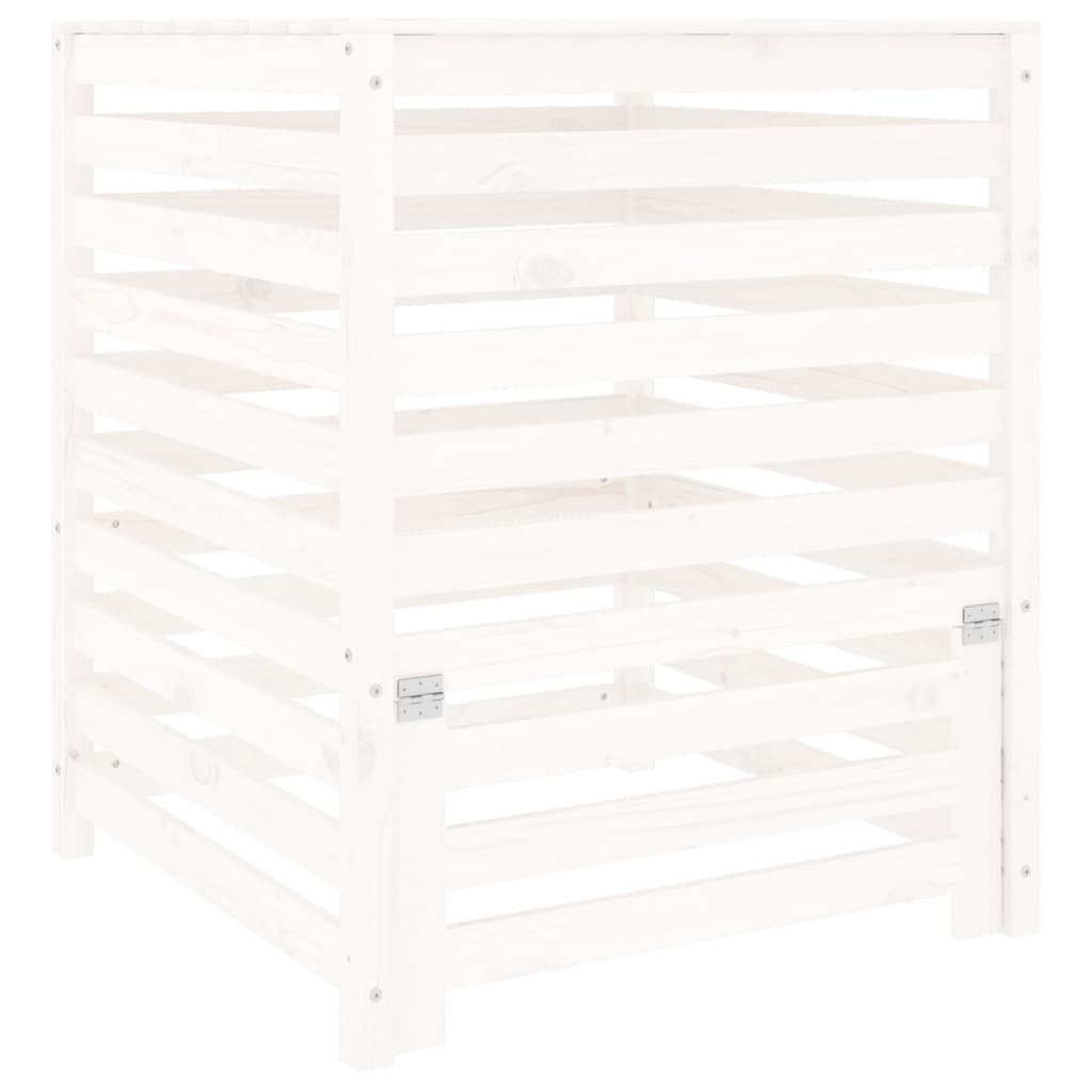 Kompostkasse hvid 82,5x82,5x99,5 cm heltre furu