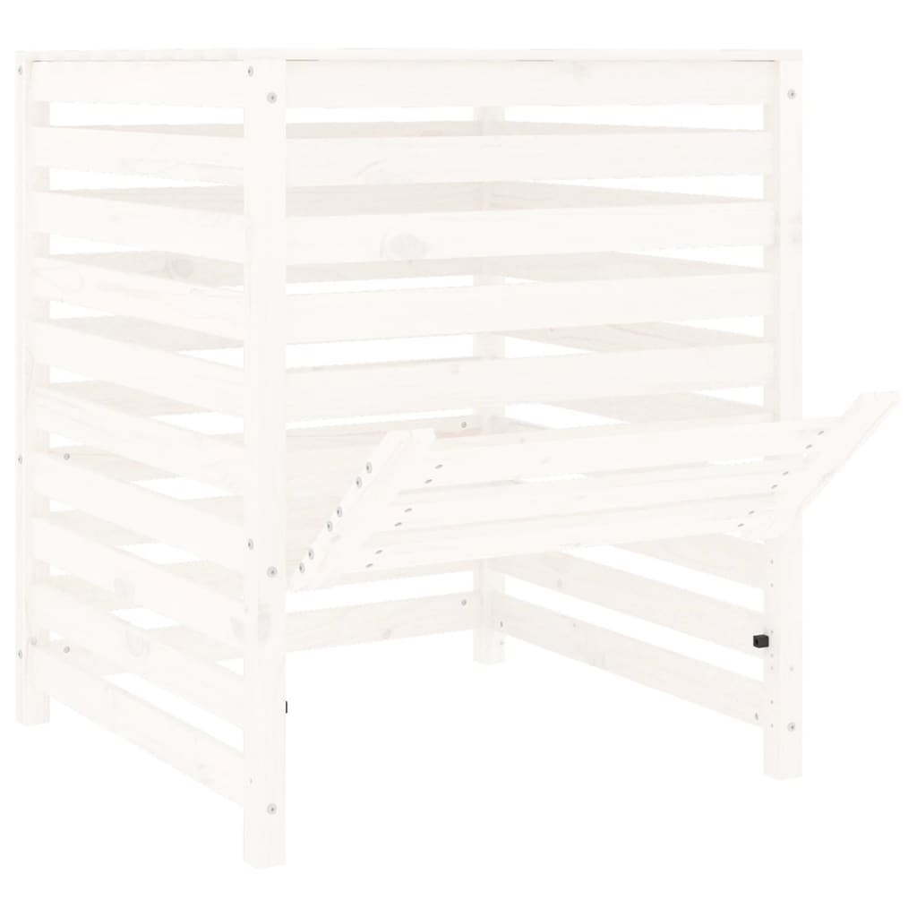 Kompostkasse hvid 82,5x82,5x99,5 cm heltre furu