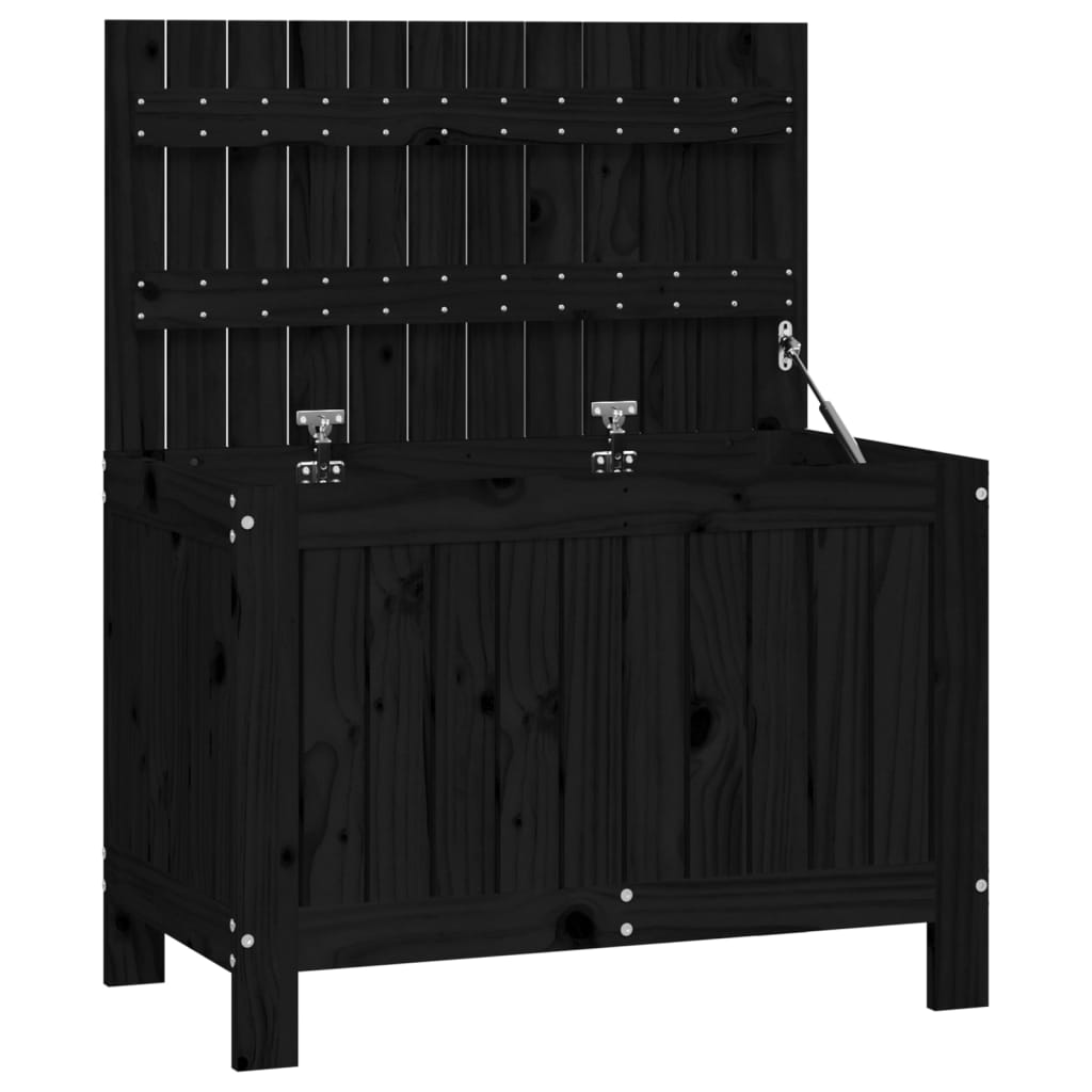 Putekasse svart 76x42,5x54 cm heltre furu