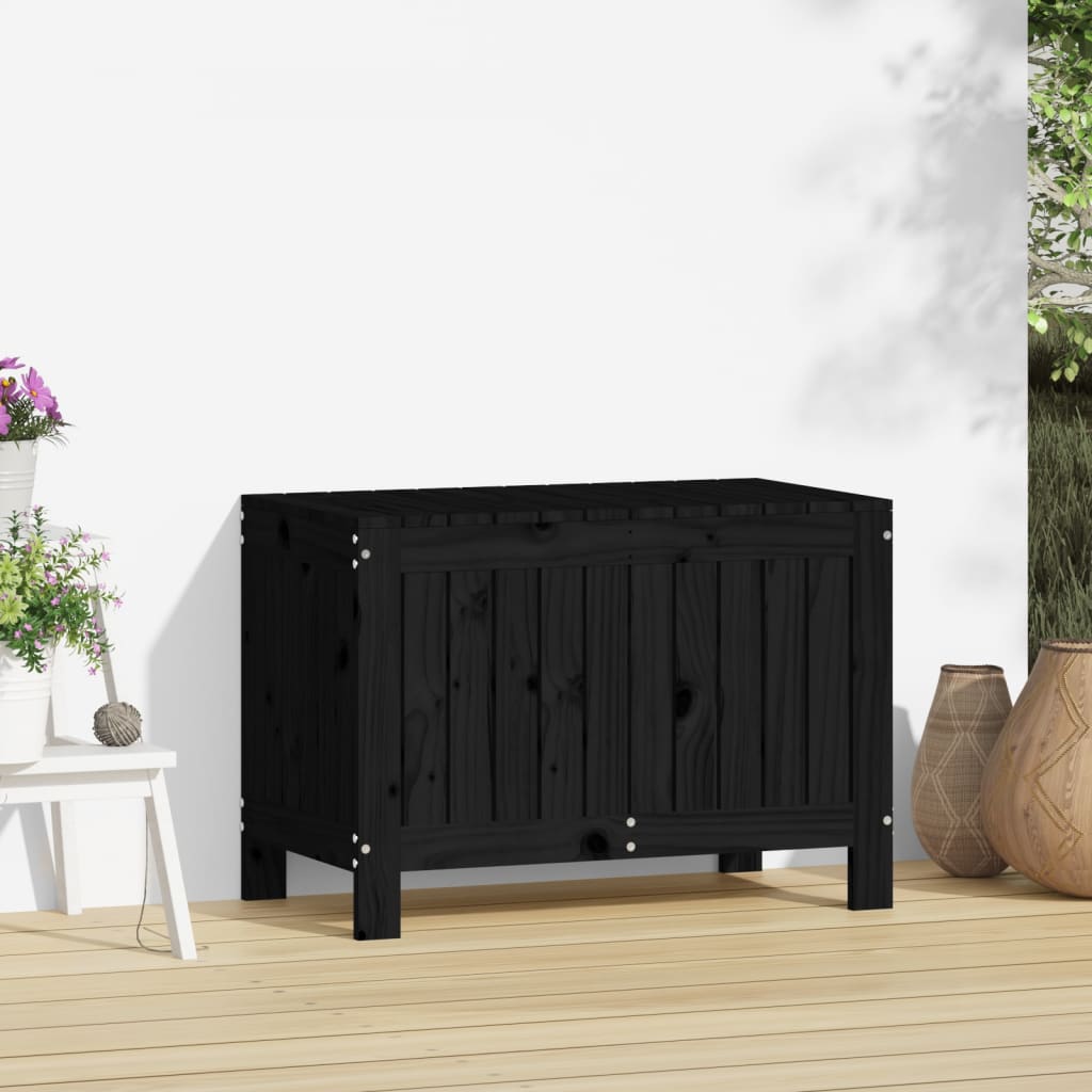 Putekasse svart 76x42,5x54 cm heltre furu