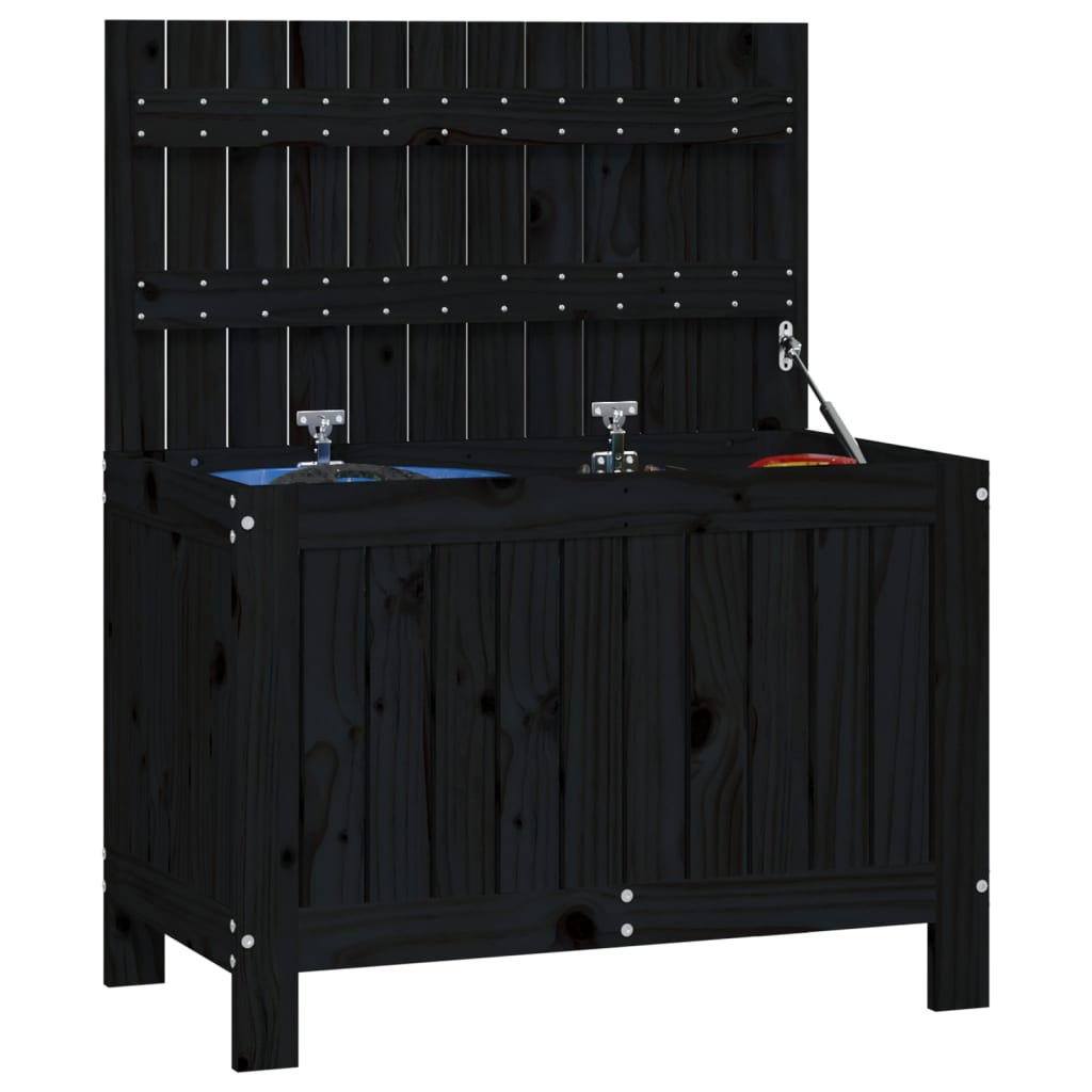 Putekasse svart 76x42,5x54 cm heltre furu