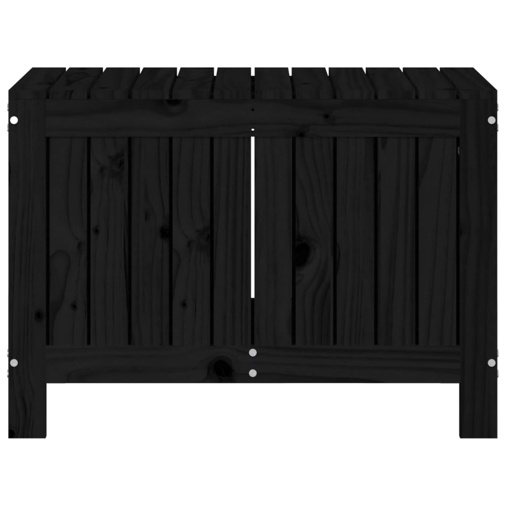 Putekasse svart 76x42,5x54 cm heltre furu