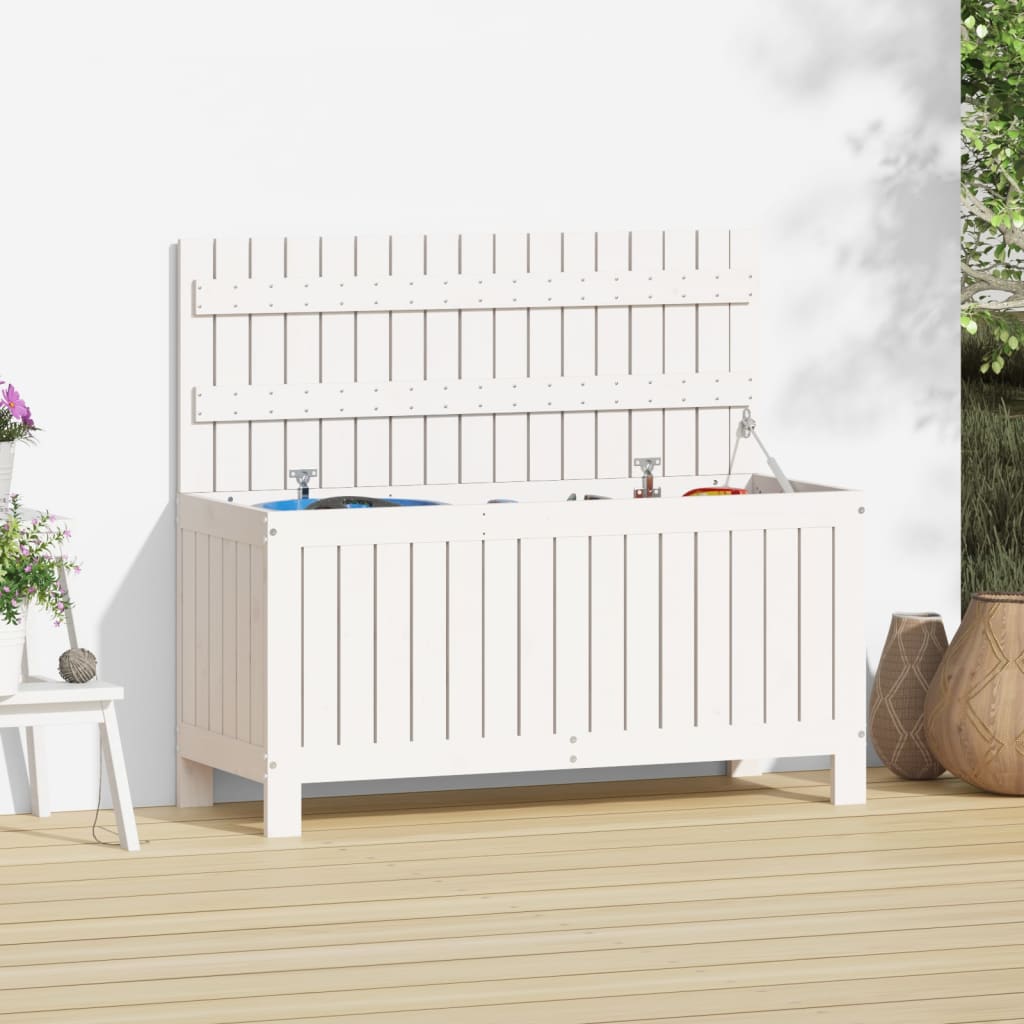 Putekasse hvid 108x42,5x54 cm heltre furu