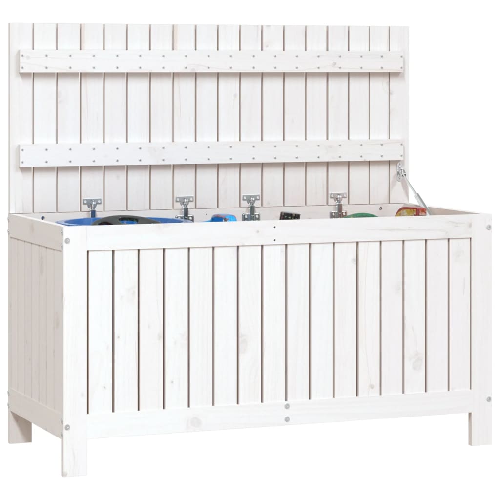 Putekasse hvit 115x49x60 cm heltre furu