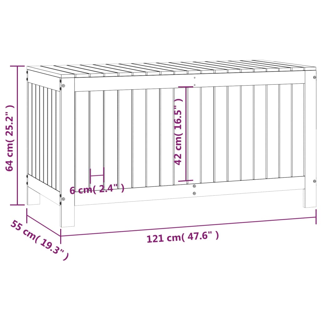 Putekasse 121x55x64 cm heltre furu