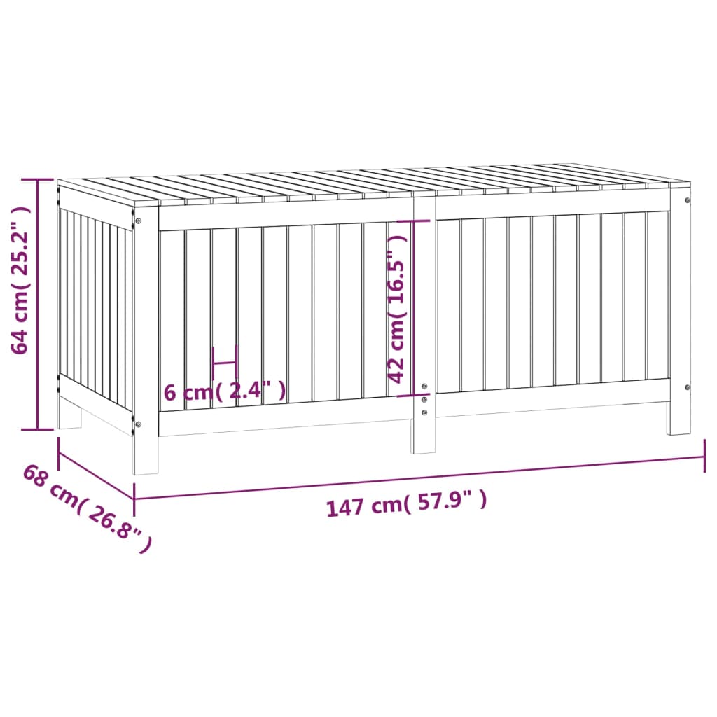 Putekasse 147x68x64 cm heltre furu