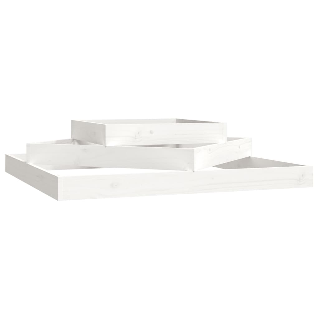 Plantekasse hvit 112x112x27 cm heltre furu