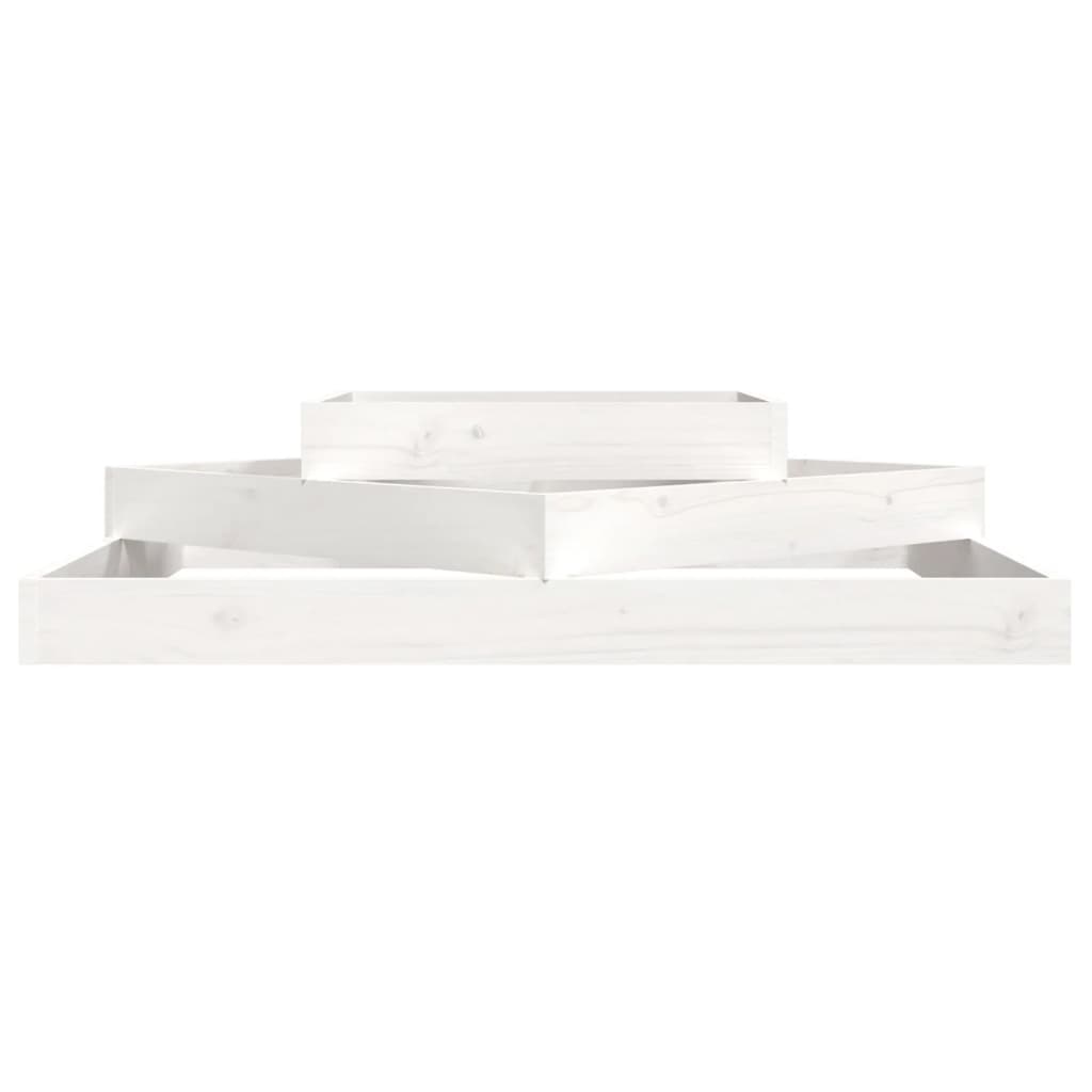 Plantekasse hvit 112x112x27 cm heltre furu