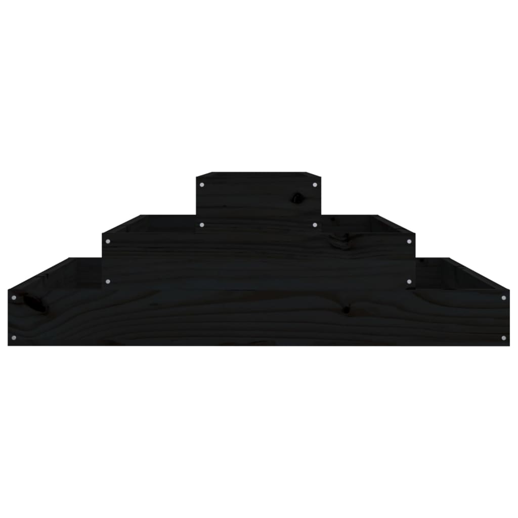Plantekasse svart 80x80x27 cm heltre furu