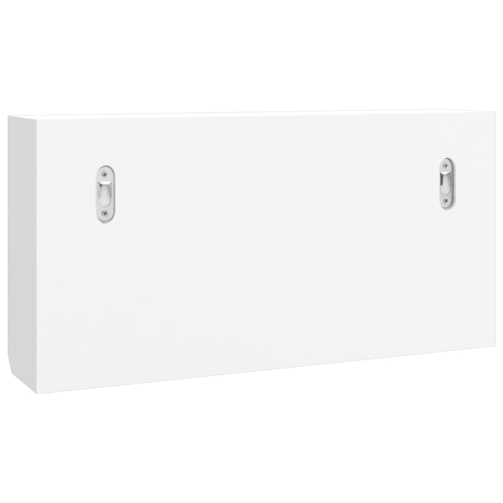 Nøkkelskap hvit 40x8,5x20 cm konstruert tre og stål