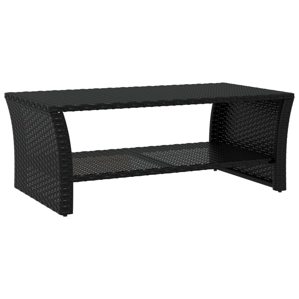 Salongbord svart 100x50x40 cm polyrotting