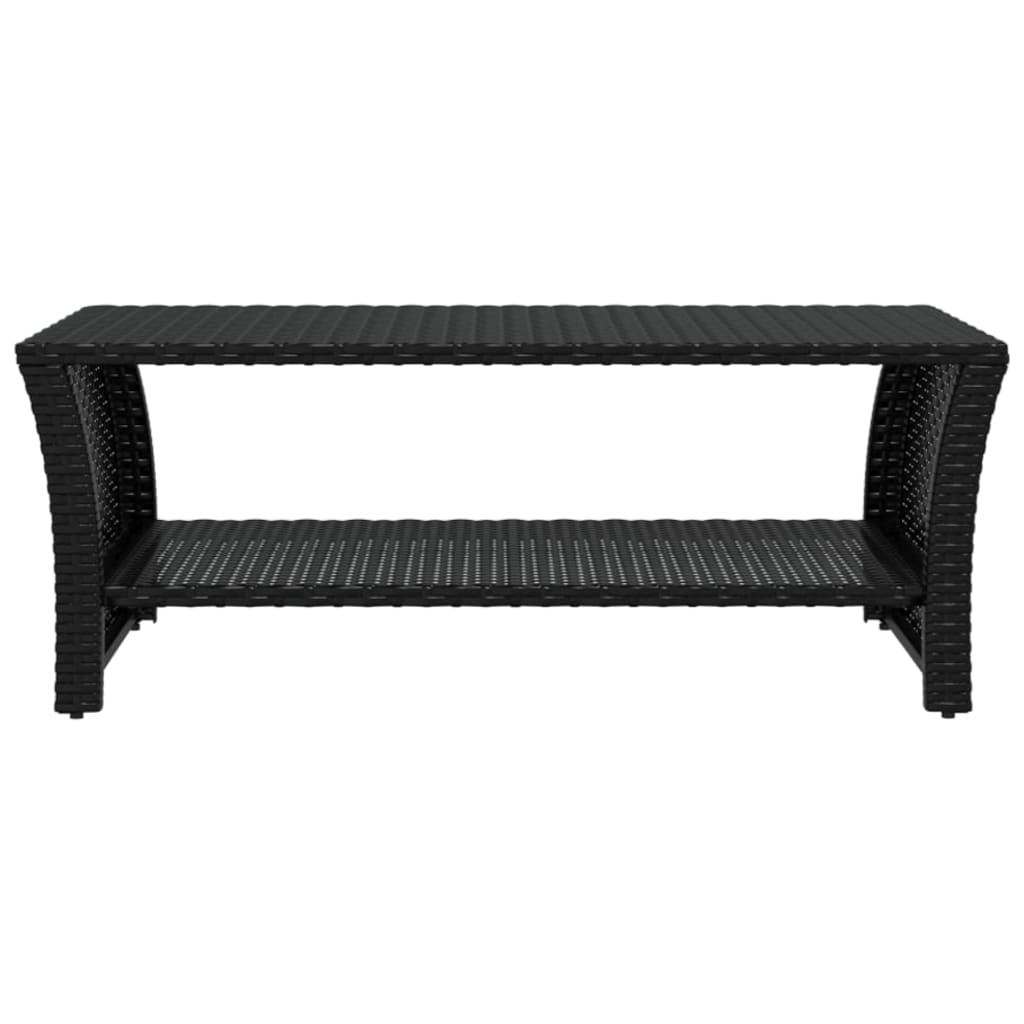 Salongbord svart 100x50x40 cm polyrotting