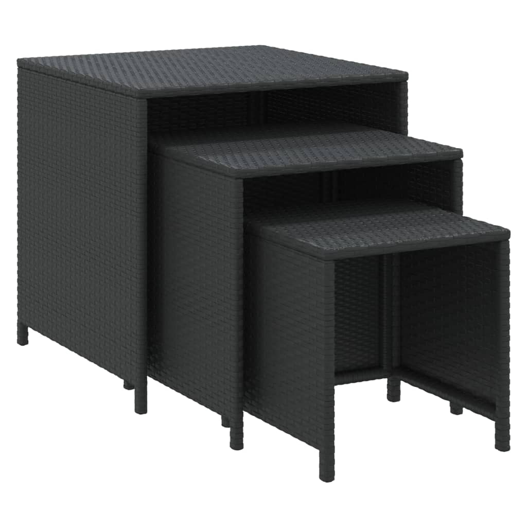 Stablebord 3 stk svart polyrotting