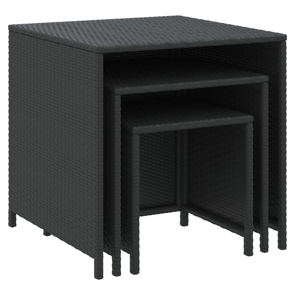 Stablebord 3 stk svart polyrotting