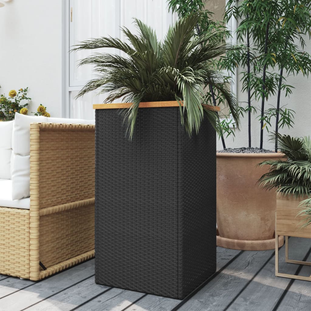 Plantekasse svart 40x40x80 cm polyrotting