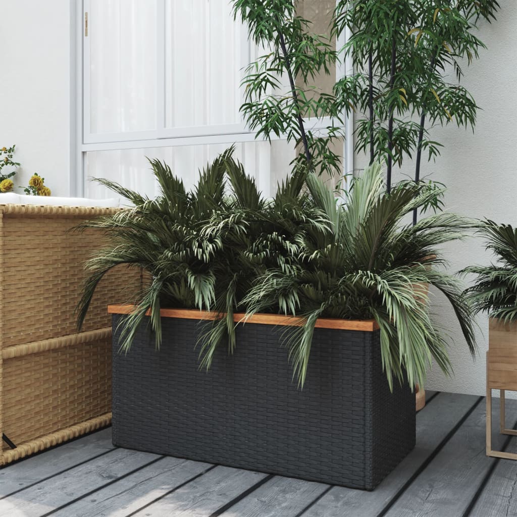 Plantekasse svart 80x40x40 cm polyrotting