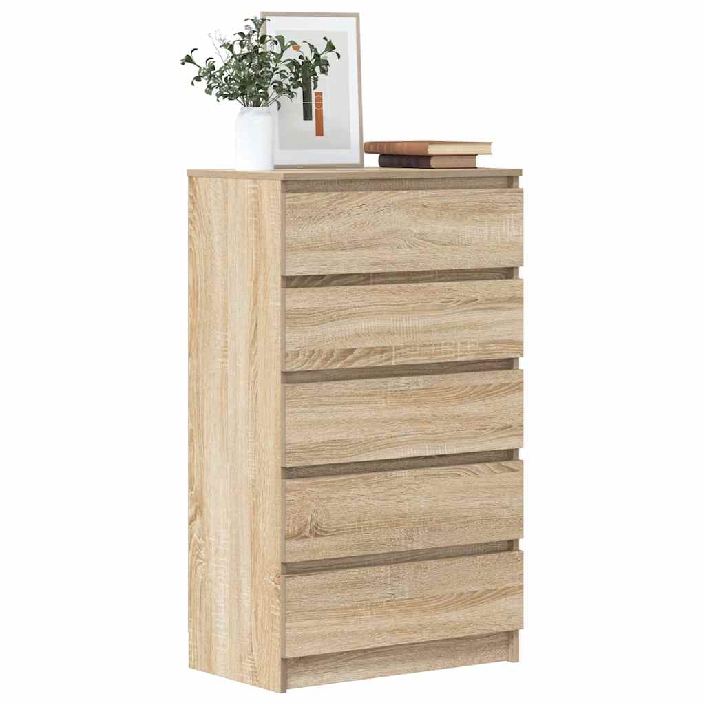 Kommode sonoma eik 60x36x103 cm konstruert tre vidaXL