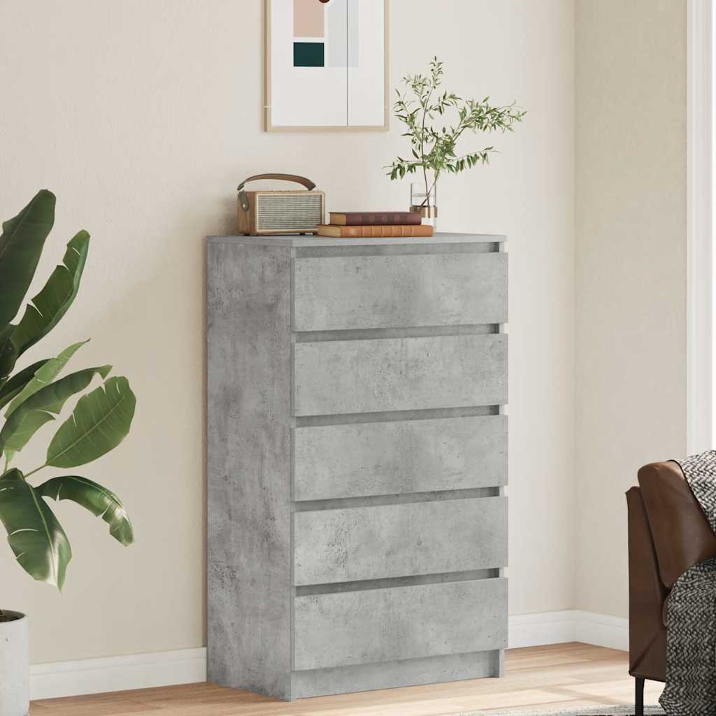 Kommode betonggrå 60x36x103 cm konstruert tre