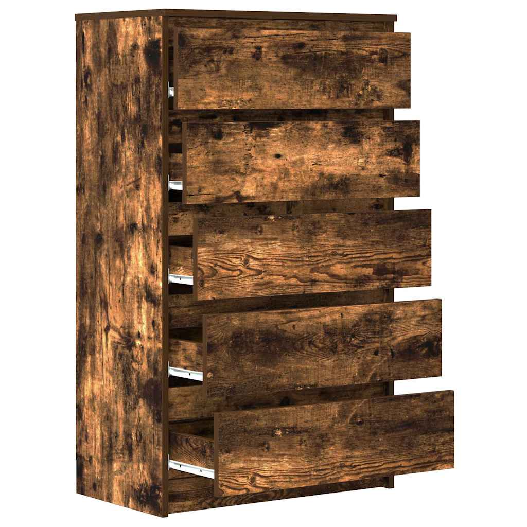 Kommode røkt eik 60x36x103 cm konstruert tre