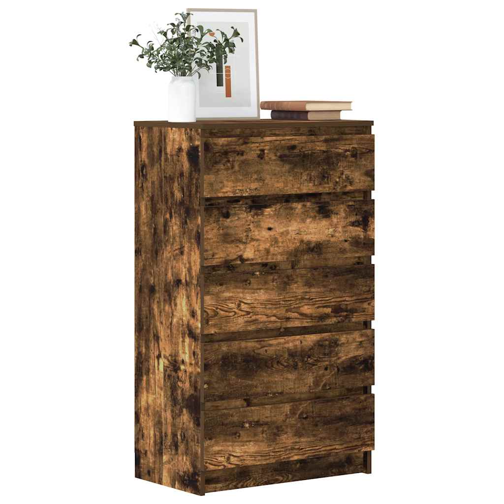 Kommode røkt eik 60x36x103 cm konstruert tre