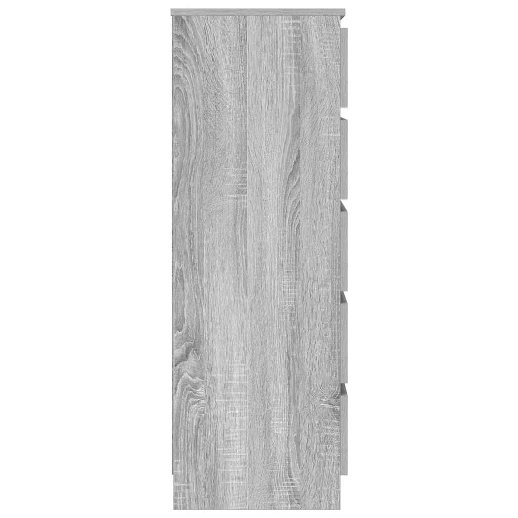 Kommode grå sonoma 60x36x103 cm konstruert tre